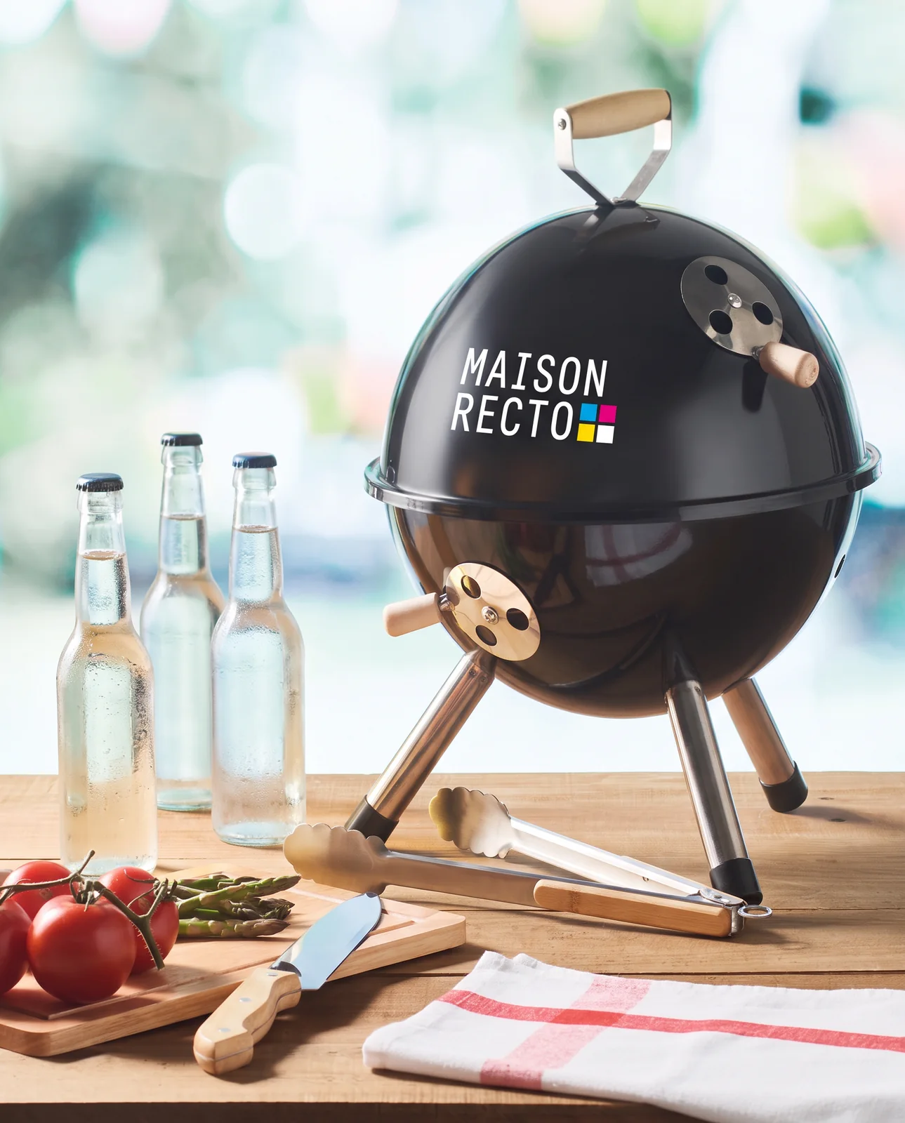 Pince barbecue inox manche bambou personnalisée INIQ