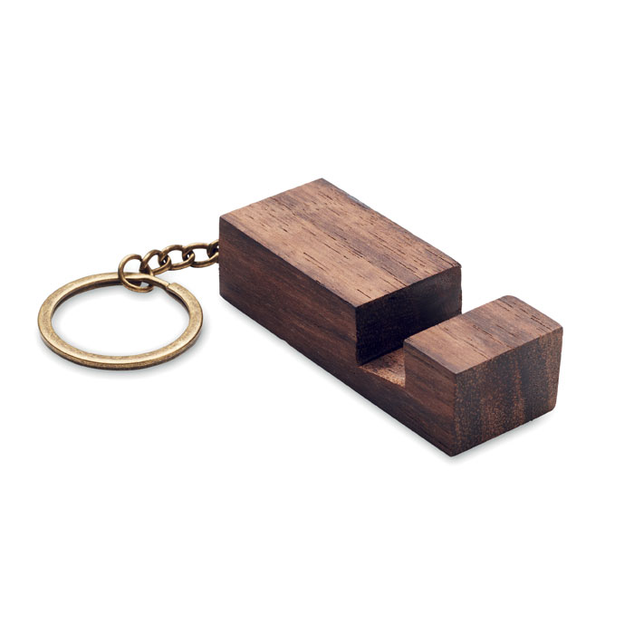 Porte-clés bois de noyer support téléphone personnalisé CODE