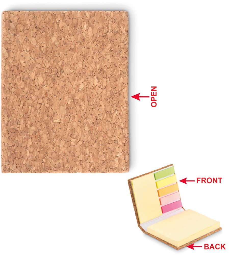 Bloc-notes couverture liège personnalisé VISIONCORK, devant
