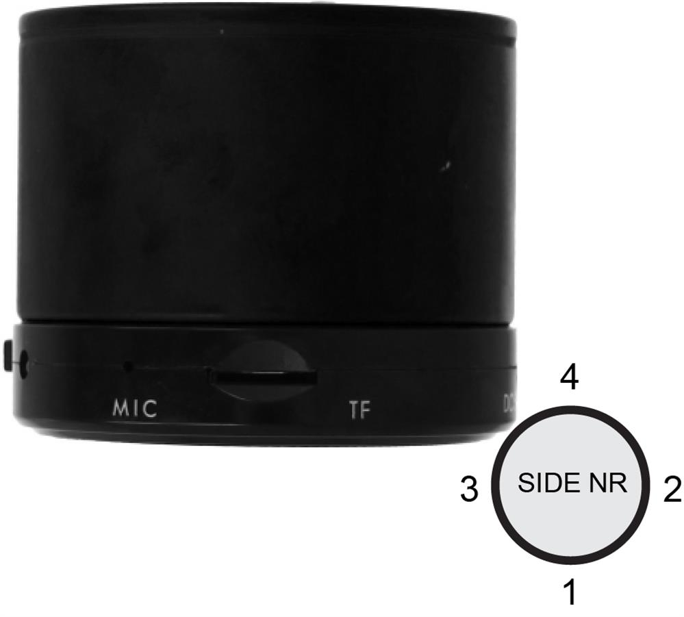 Enceinte sans fil 3 W personnalisée ROUND BASS, côté 2