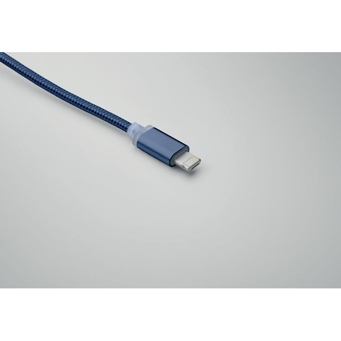 Porte-clés câble de charge 4 en 1 personnalisé BLUE
