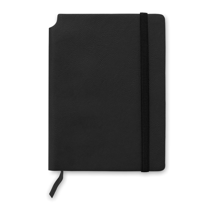 Carnet A5 couverture souple PU personnalisé SOFTNOTE, Noir