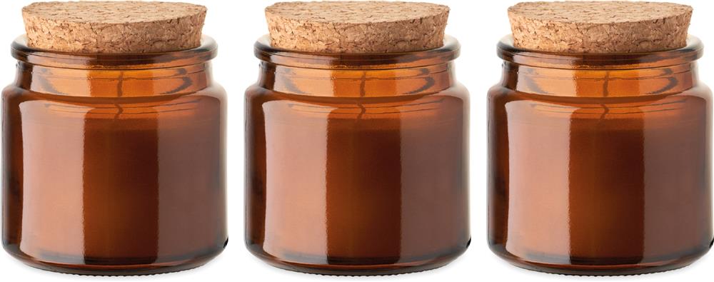 Bougie cire végétale 70 g couvercle liège personnalisée VALO, tour complet