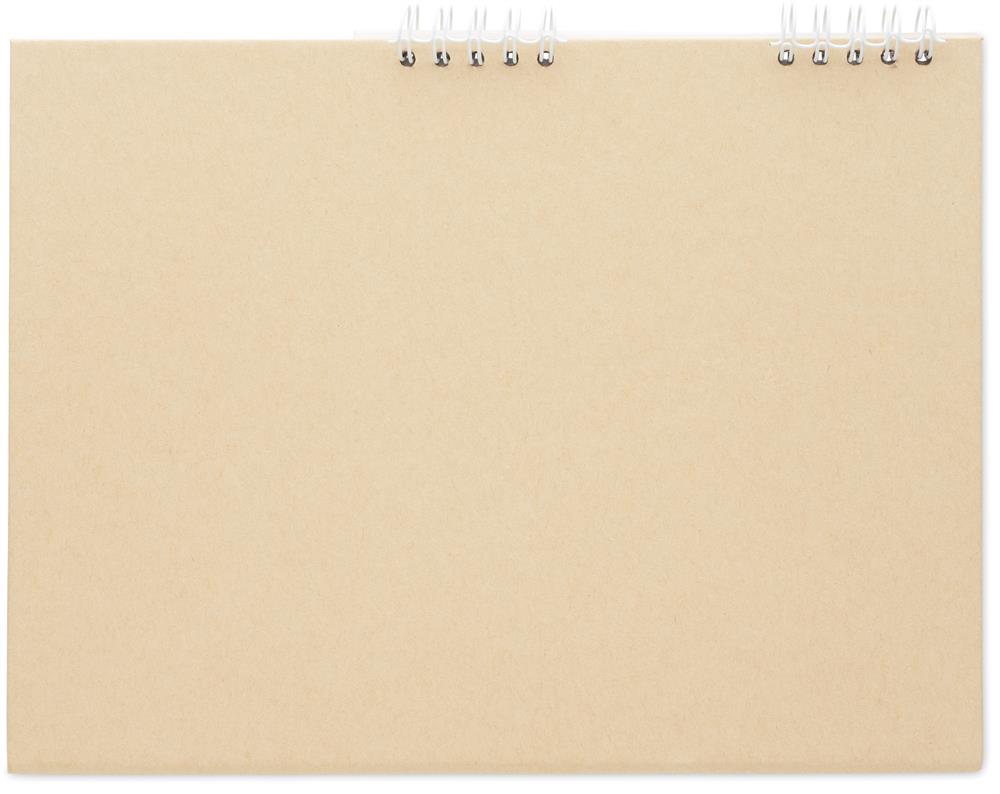 Calendrier de bureau papier recyclé personnalisé CALENDOO, dos (gravure laser)