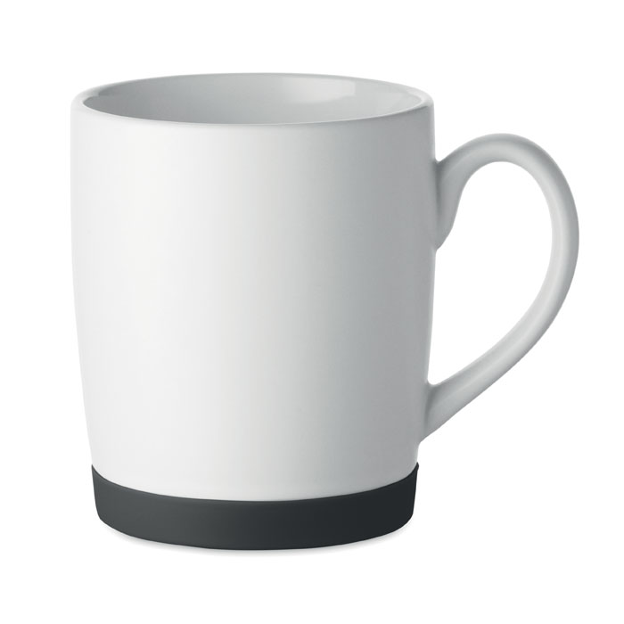 Mug céramique base silicone 300 ml personnalisé SILBASE, Noir