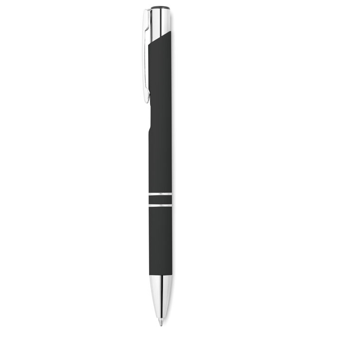 Stylo aluminium toucher gomme personnalisé AOSTA, Noir