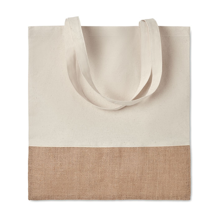 Tote bag coton sergé et jute personnalisé INDIA TOTE