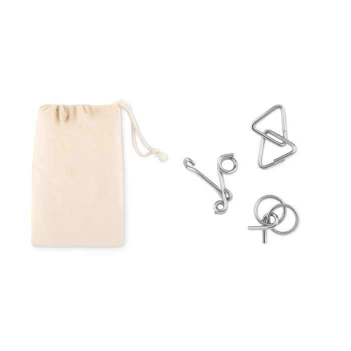 Set de 3 casse-tête en métal personnalisé THREENATS, Beige