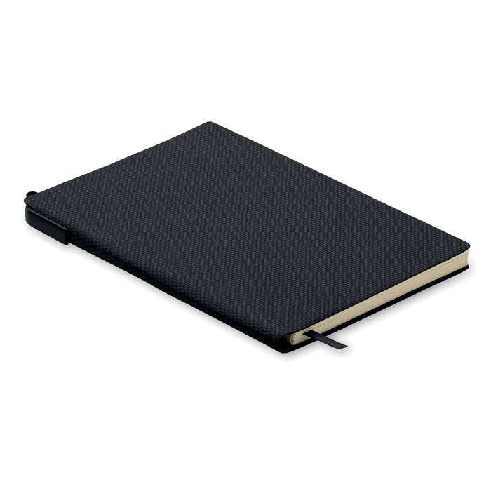 Cahier A5 couverture PU avec stylo personnalisé NOTA, Noir