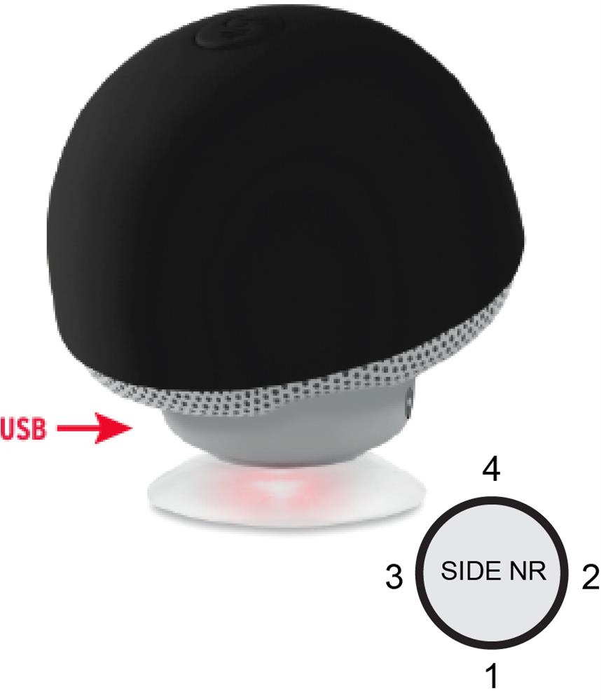 Enceinte champignon à ventouse personnalisée MUSHROOM, côté 3