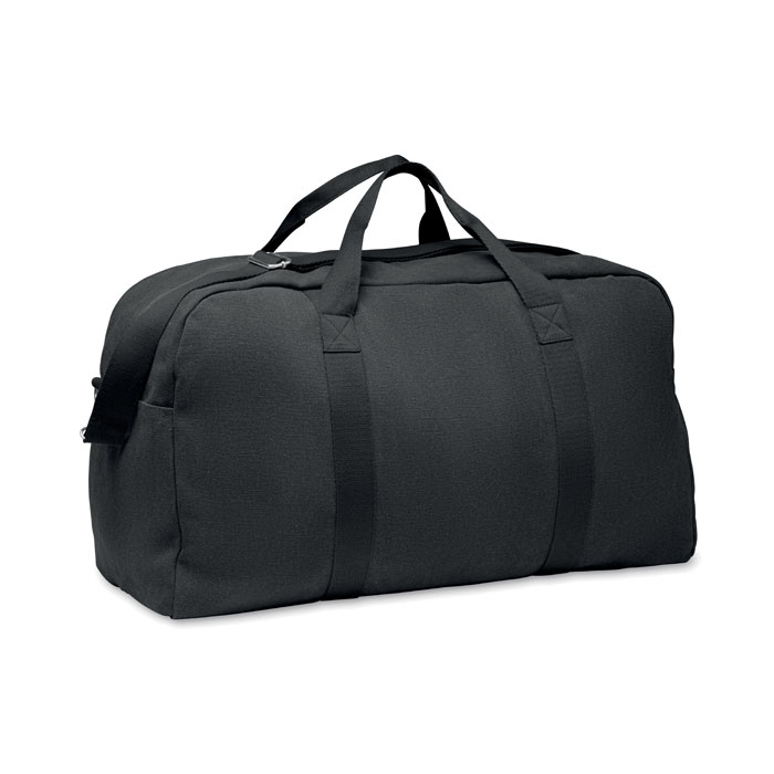 Sac de voyage recyclé 450 g/m² personnalisé DUFFAS COLOUR, Noir