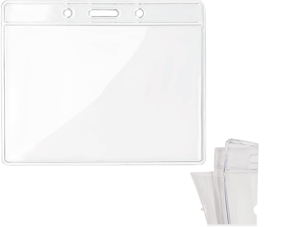 Porte-badge transparent 10 x 8 cm personnalisé BADGY, devant