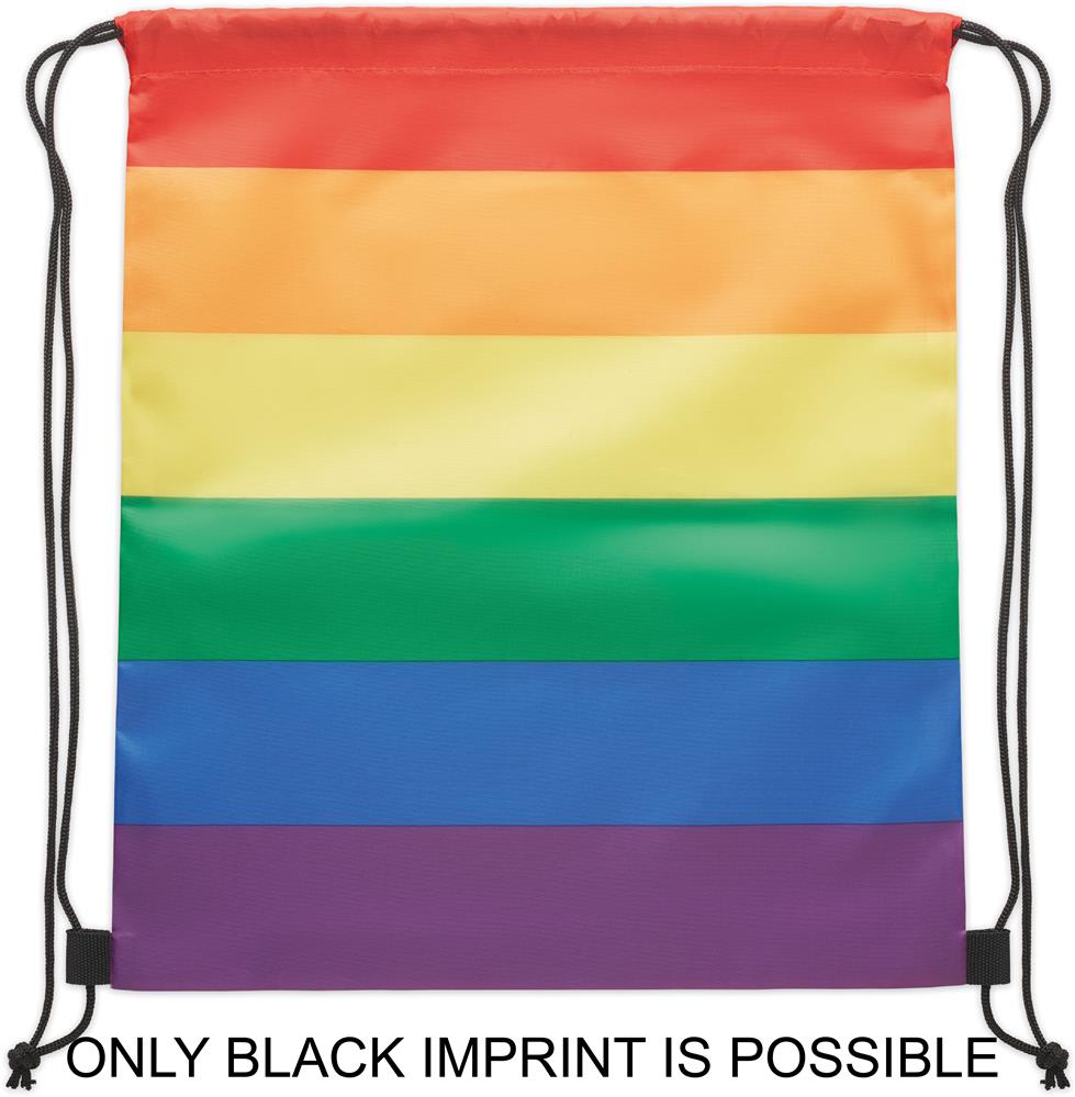 Sac à cordon arc-en-ciel RPET personnalisé BOW, dos