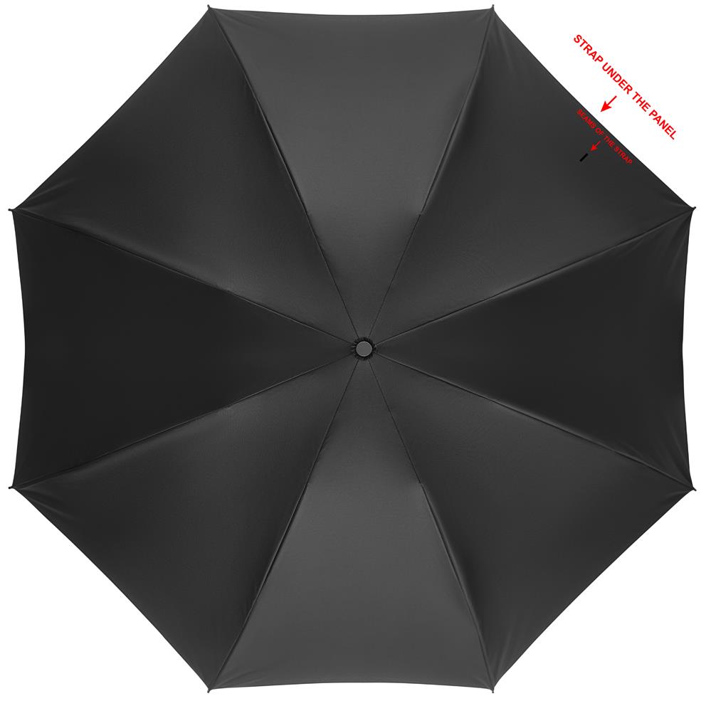 Parapluie pliant RPET poignée bambou personnalisé LEEDS, panneau 1