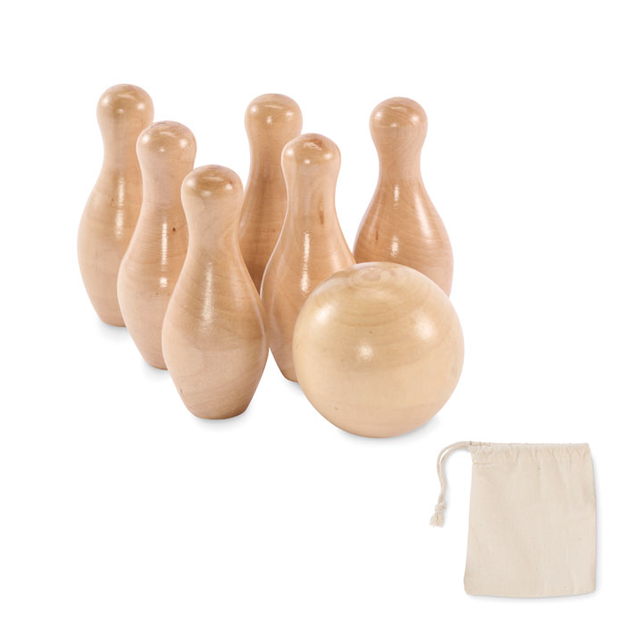 Mini jeu de quilles en pin personnalisé BOLITO, Bois