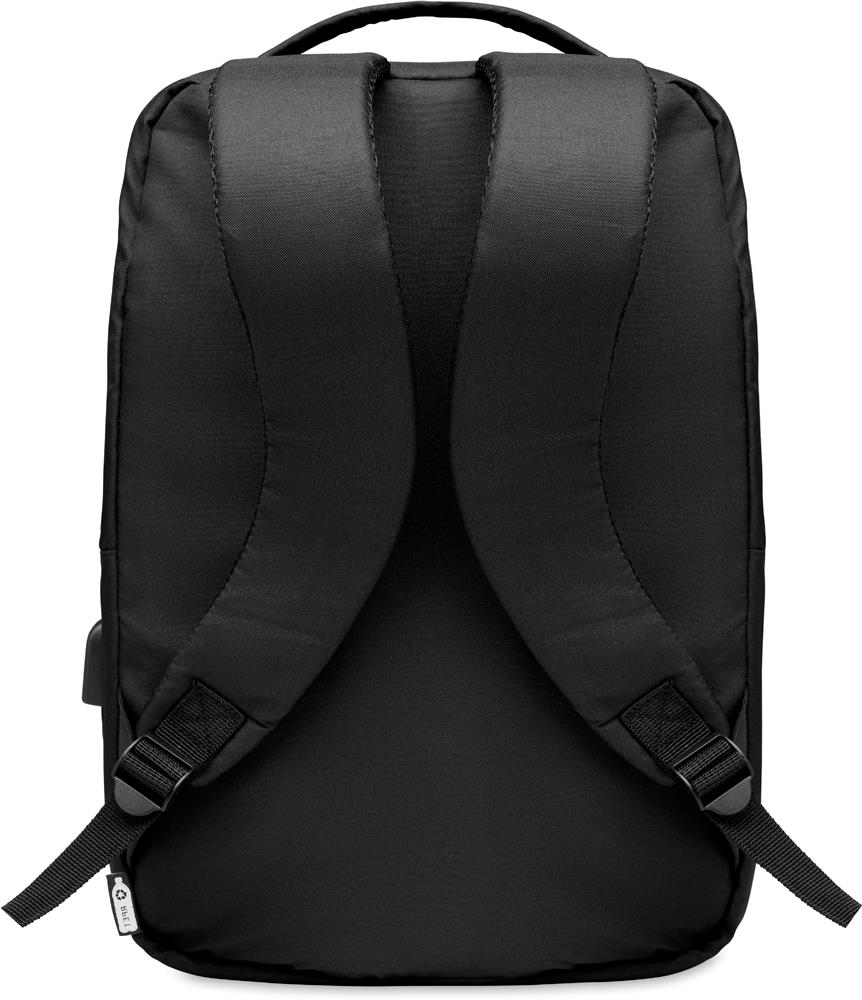 Sac à dos ordinateur 16'' RPET 300D personnalisé SEOUL, épaule sangle gauche