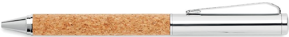 Parure stylos liège et métal personnalisée QUERCUS, stylo 1 droite