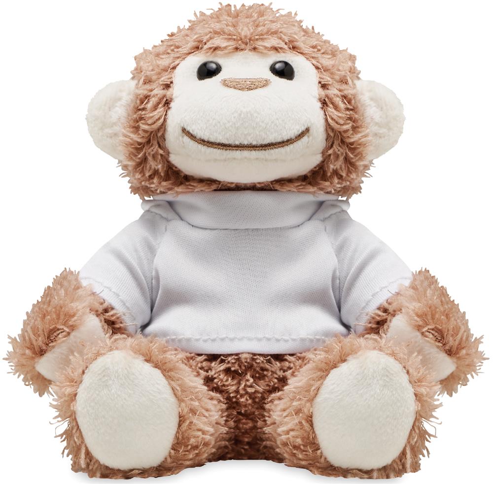 Peluche singe avec sweat à capuche personnalisée LENNY, devant