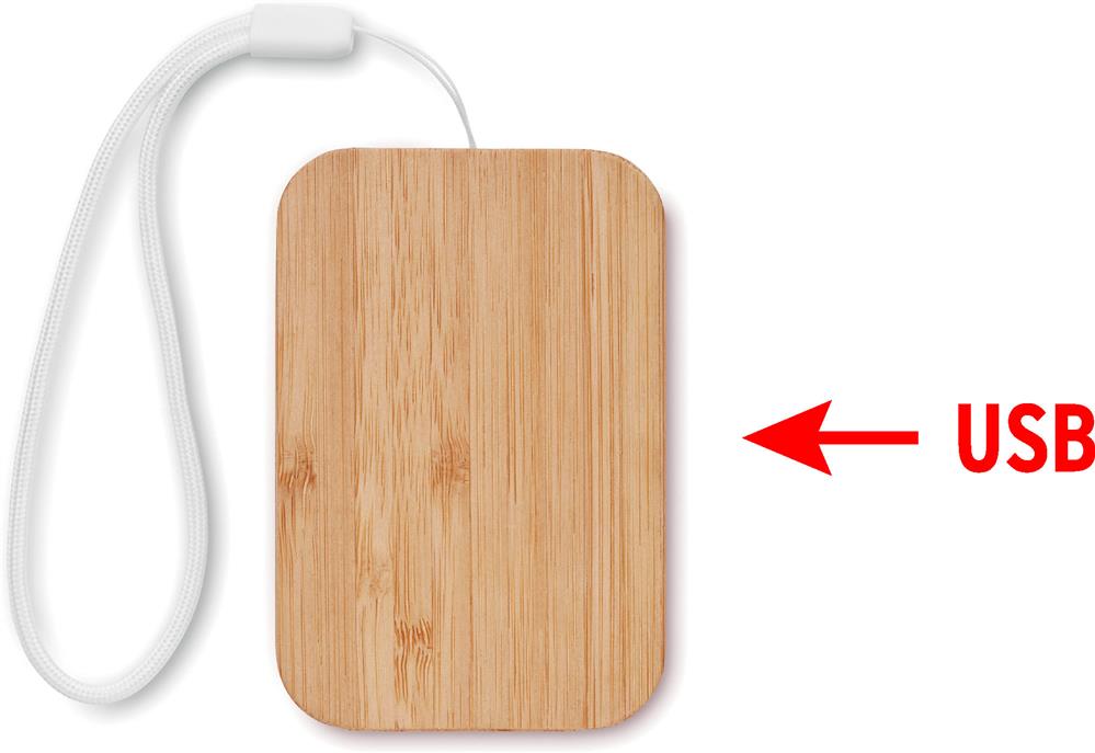 Chargeur sans fil 15 W et câbles bambou personnalisé CHARGOO, dessus