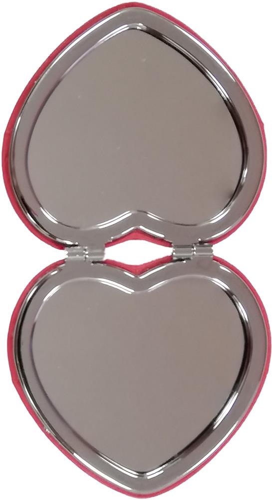 Miroir de poche cœur PU personnalisé GLOW HEART, miroir dessus