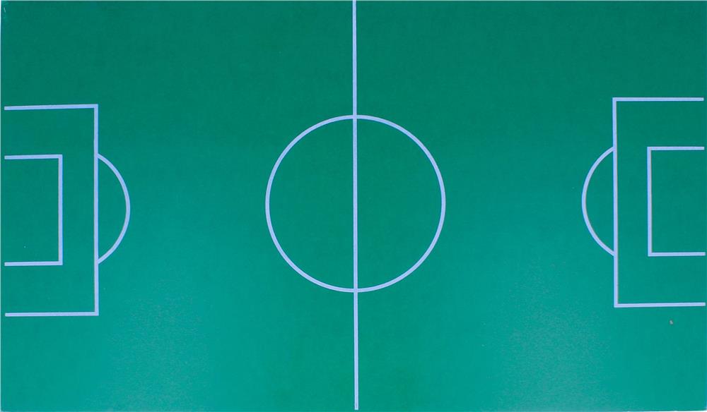 Mini baby-foot en bois MDF personnalisé FUTBOLIN, grass gauche