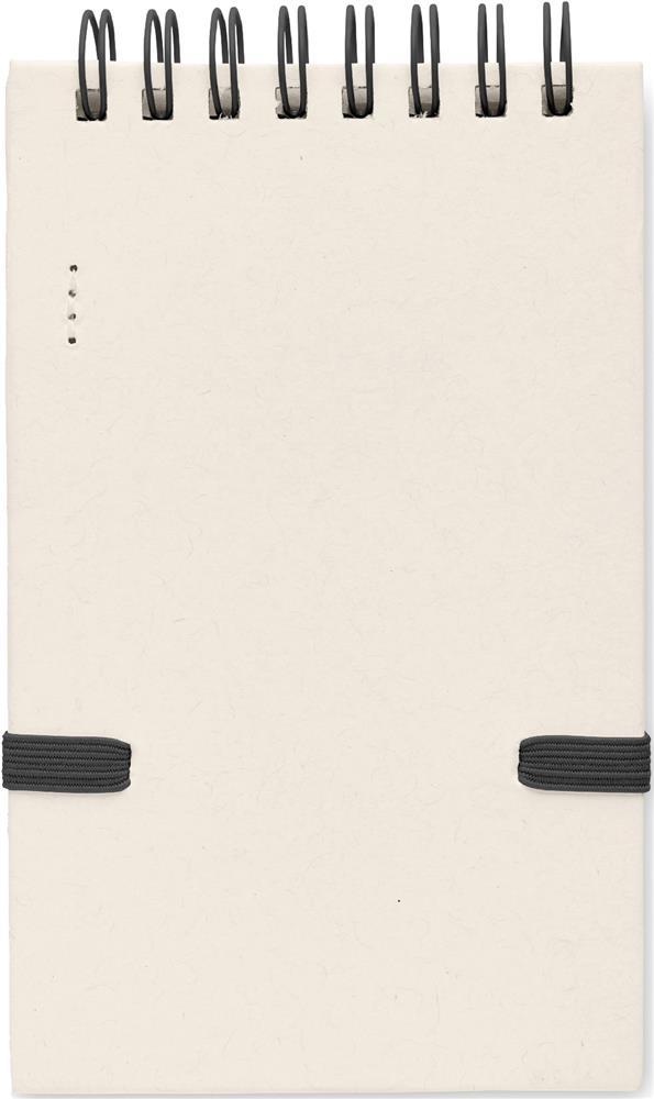 Carnet A6 et stylo carton recyclé personnalisés MITO SET, dos