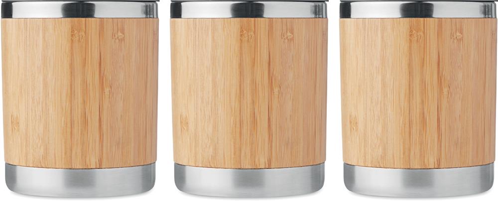 Gobelet inox et bambou 250 ml personnalisé LOKKA, tour complet