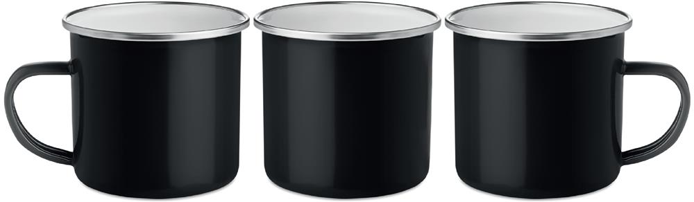 Mug métal émaillé 350 ml personnalisé PLATEADO, tour complet (sérigraphie circulaire)