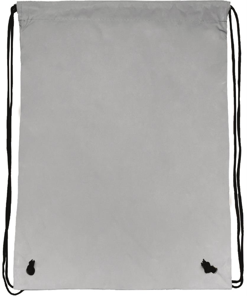 Sac cordon réfléchissant personnalisé SHOOP REFLECTIVE, dos (sérigraphie)
