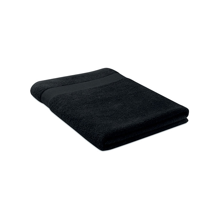 Drap de bain coton bio 180x100 cm personnalisé MERRY, Noir