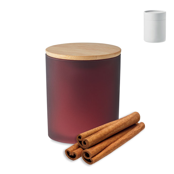 Bougie végétale 120 g verre dépoli personnalisée KEOPS SMALL, Bordeaux