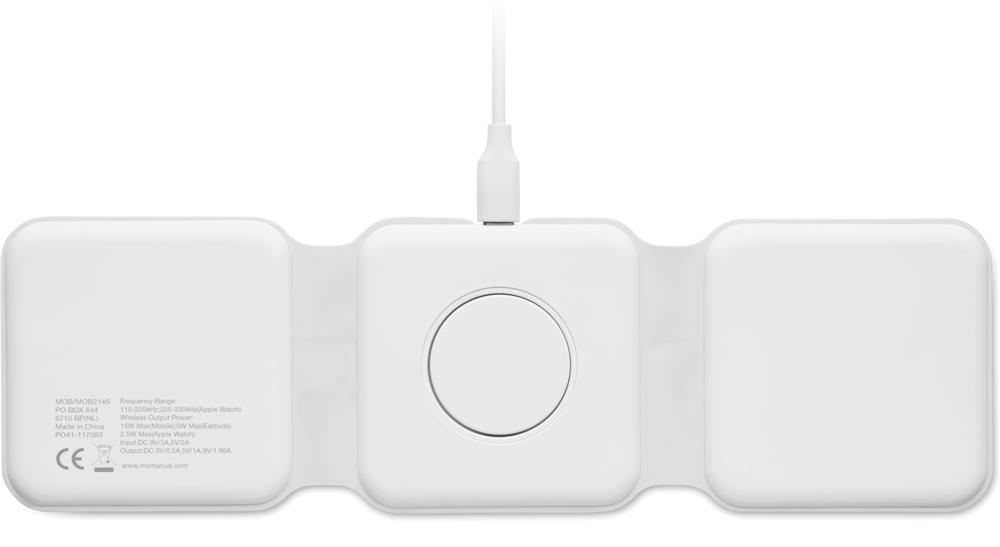 Station de charge sans fil 3 en 1 personnalisée ORIO, côté 1
