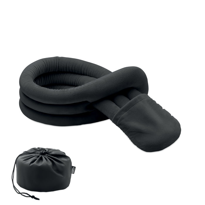 Coussin de voyage pliable personnalisé WRAP IT, Noir