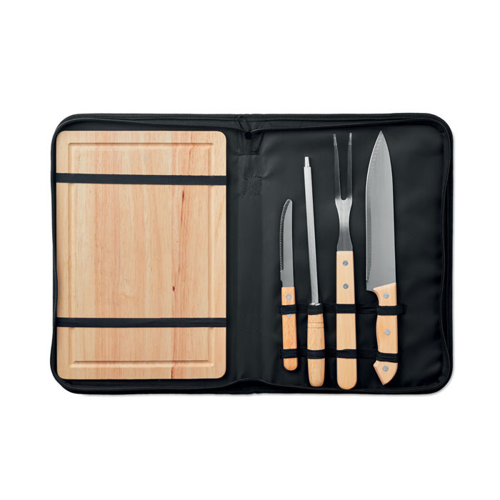 Kit barbecue 4 accessoires inox personnalisé GRILLE, Noir