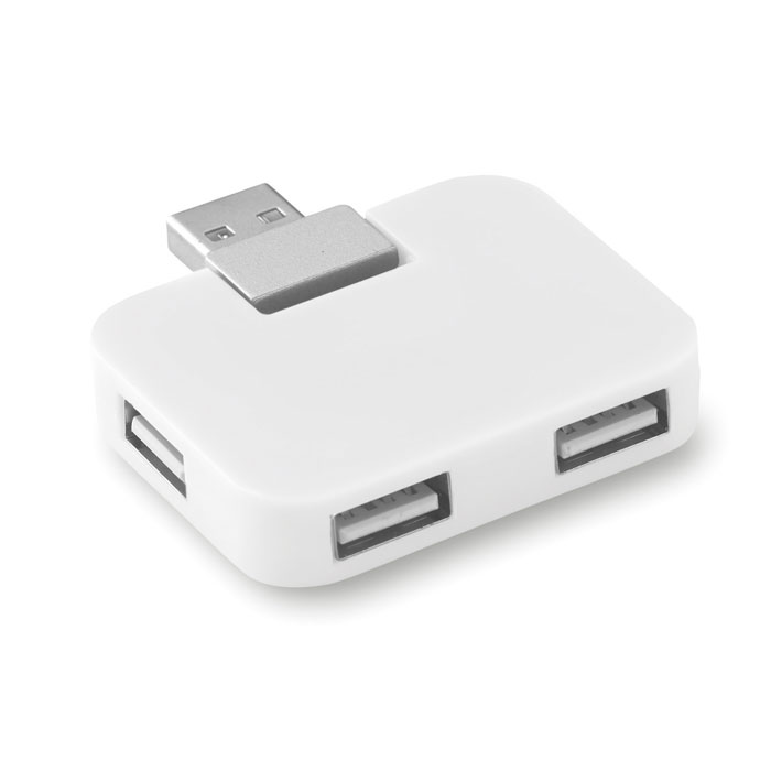 Hub USB 4 ports blanc personnalisé SQUARE