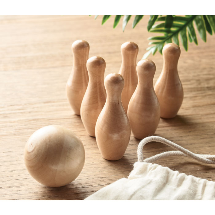 Mini jeu de quilles en pin personnalisé BOLITO