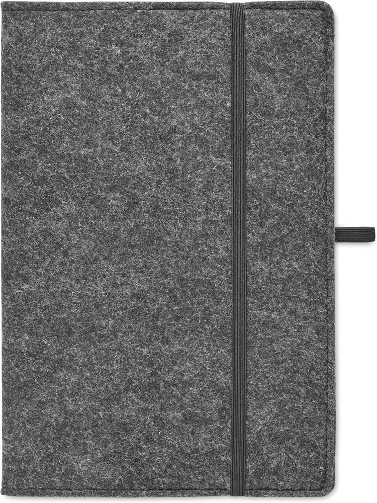 Carnet A5 couverture feutre RPET personnalisé FELTBOOK, devant (embossage)