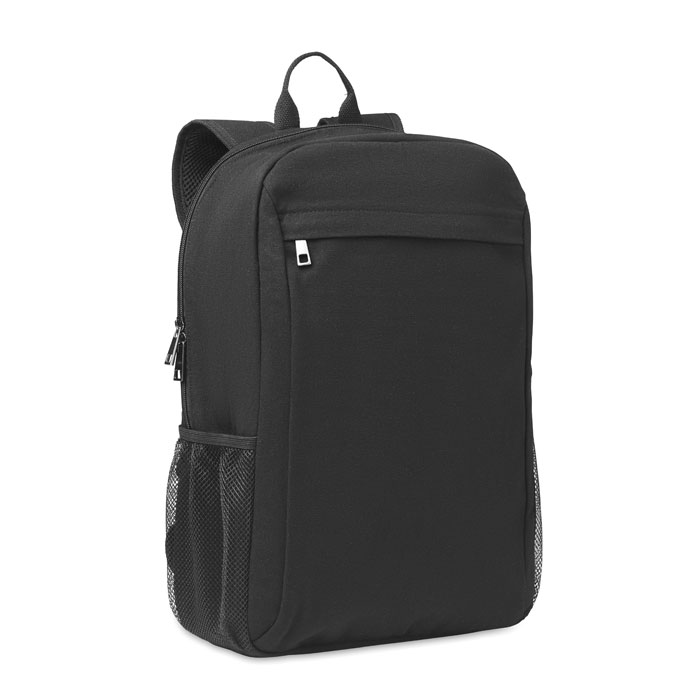 Sac à dos ordinateur 15'' toile lavée personnalisé EIRI, Noir