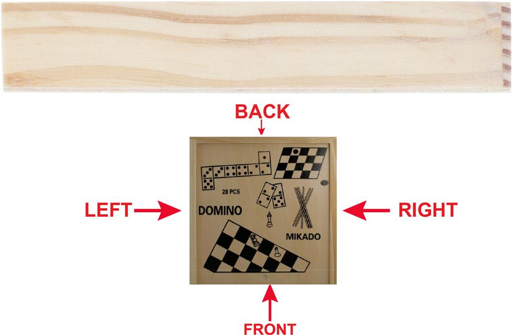 Coffret 4 jeux en bois personnalisé TRIKES, droite