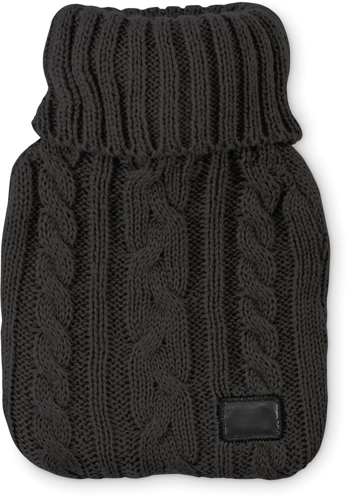 Bouillotte 400 ml housse tricot personnalisée TOASTY, écusson
