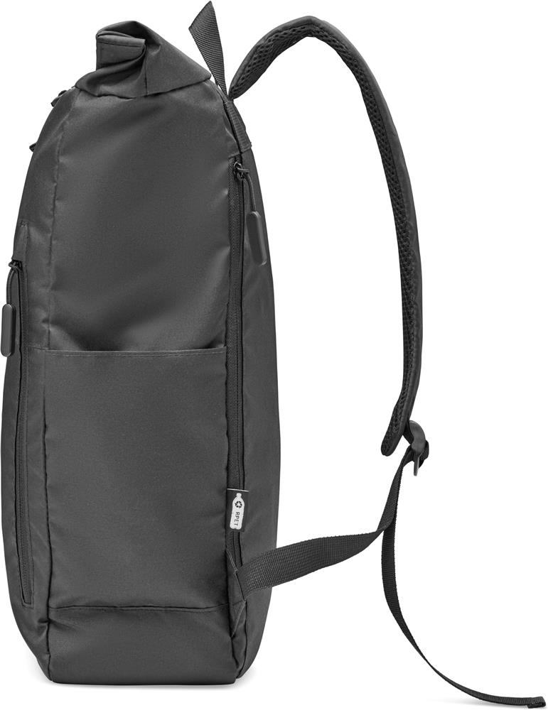 Sac à dos enroulable 15'' RPET personnalisé VALLEY ROLLPACK, poche droite