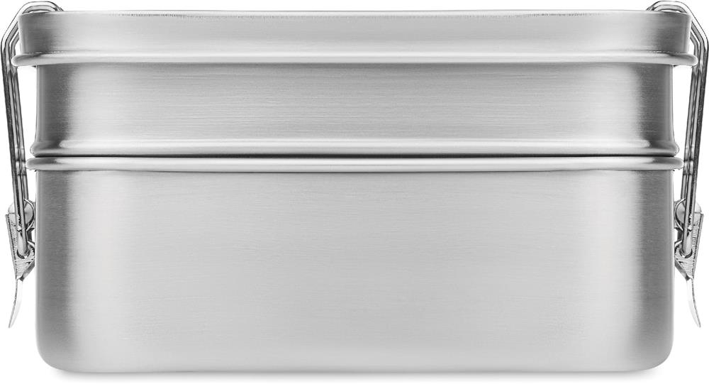Lunch box inox 2 compartiments personnalisée DOUBLE CHAN, côté 1