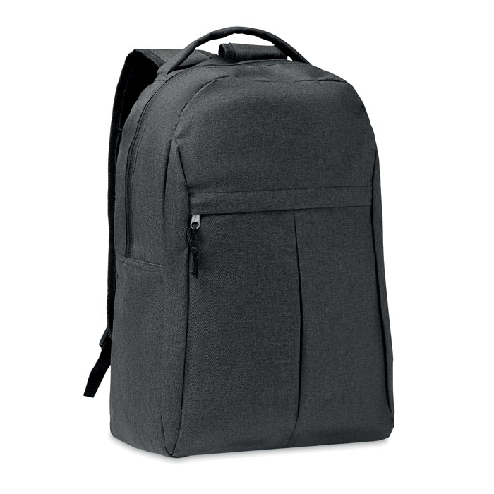 Sac à dos RPET 600D bicolore personnalisé SIENA, Noir