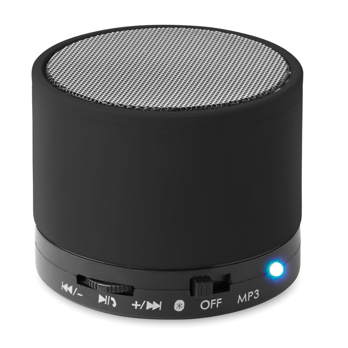 Enceinte sans fil 3 W personnalisée ROUND BASS, Noir