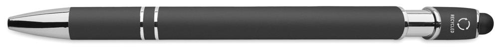 Stylo aluminium recyclé toucher gomme personnalisé SIPARO, face opposée au clip
