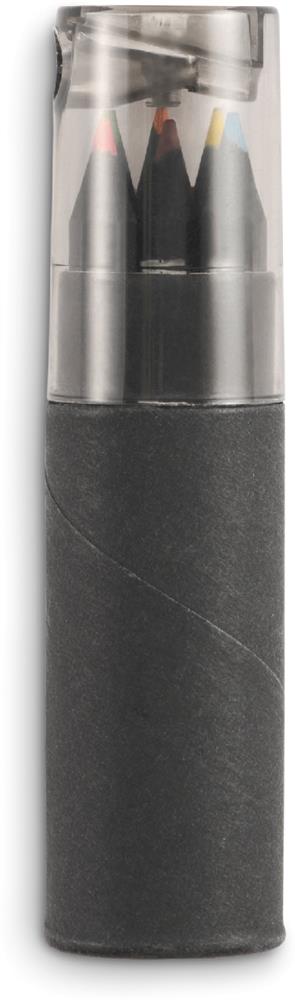 Crayons de couleur tube carton personnalisé NEGRO, devant dessus