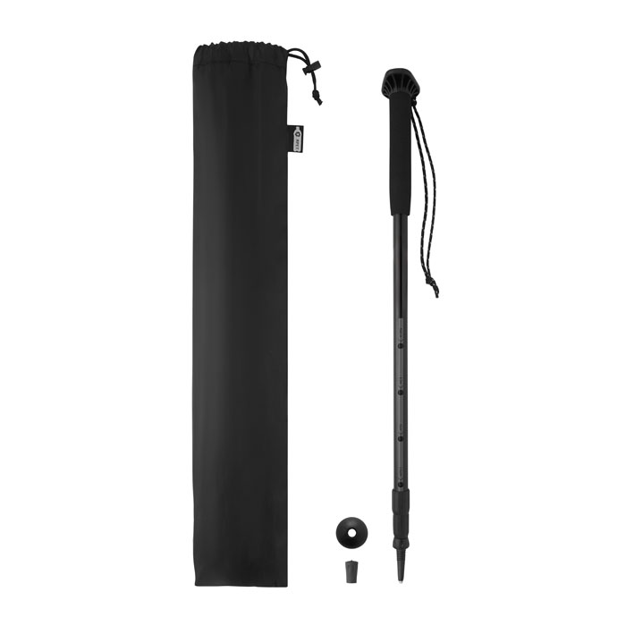 Bâton de marche télescopique aluminium personnalisé NOLE ONE, Noir