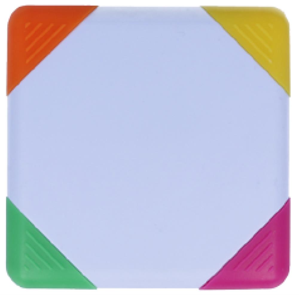 Surligneur 4 couleurs en boîtier personnalisé SQUARIE, devant