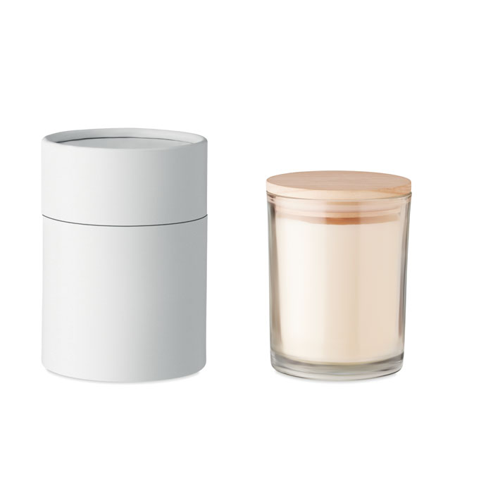 Bougie vanille 240 g et bambou personnalisée ANCIENT HIGH, Transparent