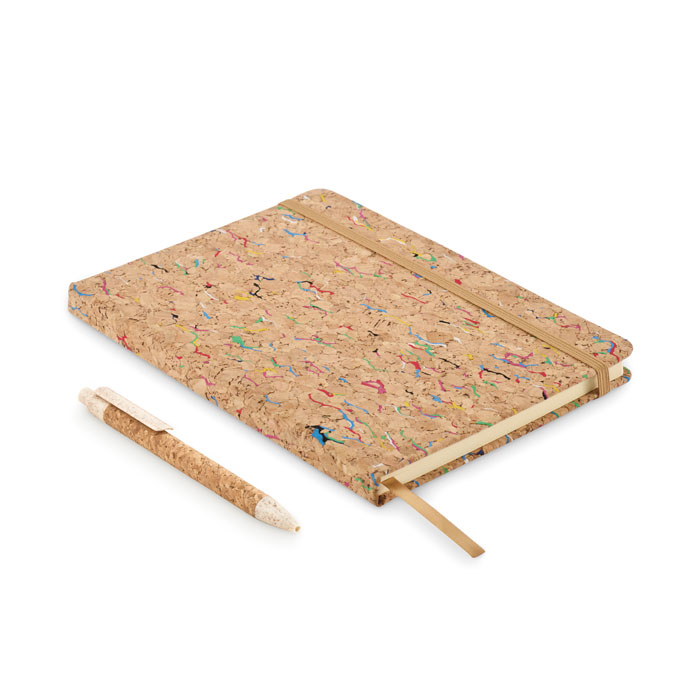 Carnet A5 couverture liège colorée personnalisé CORNOTA